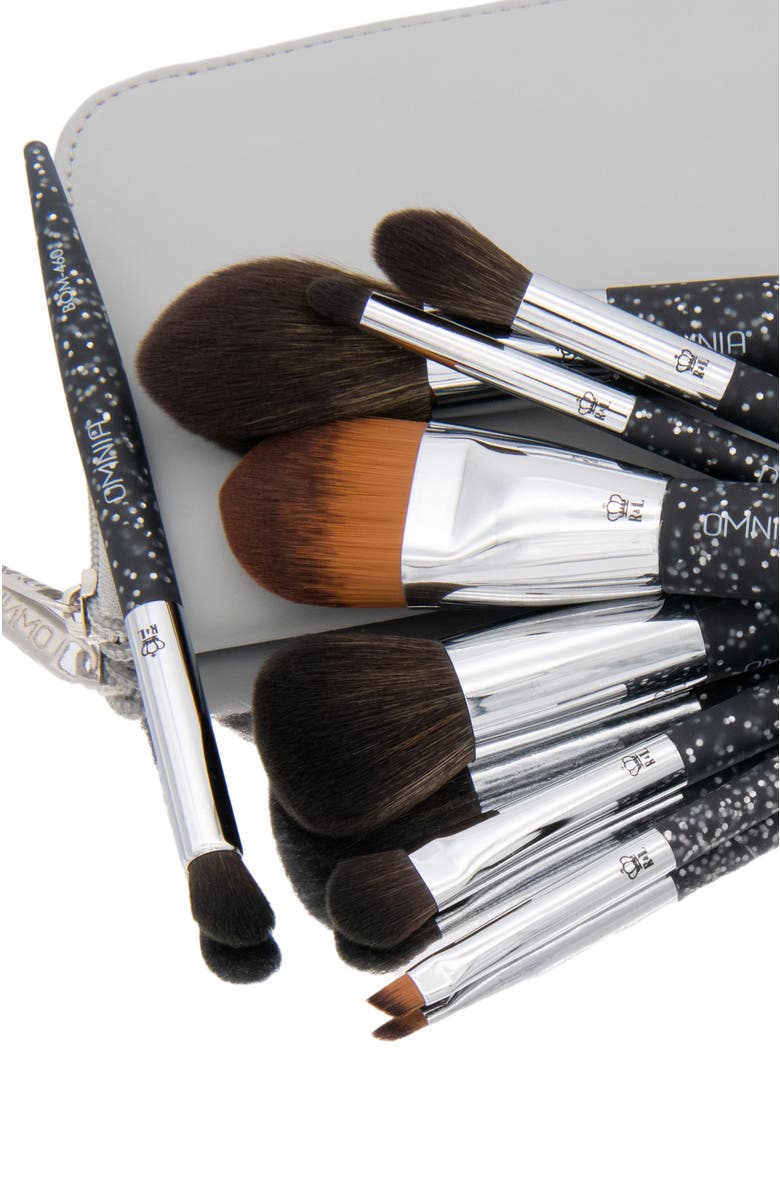 OMNIA Brush Pro Glitter Travel 8pc Makeup Brush Set, Alternate, color, Black