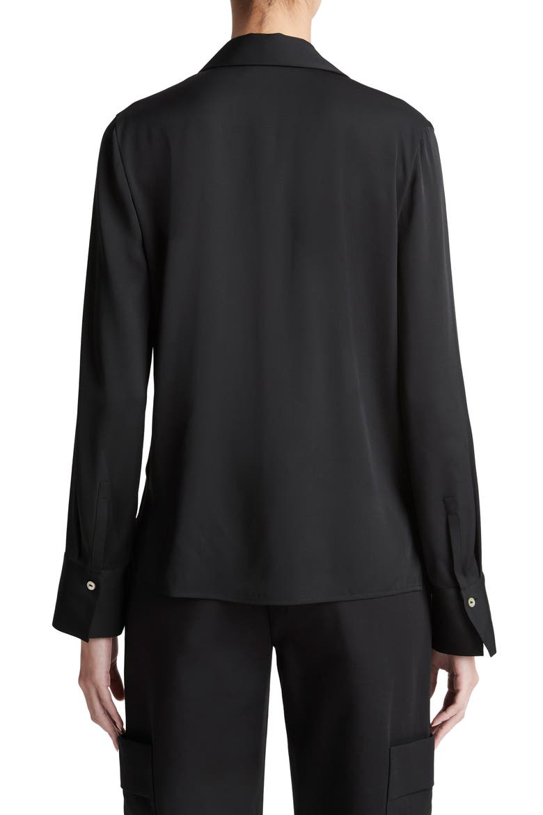 Silk Blend Polo Shirt, Alternate, color, BLACK