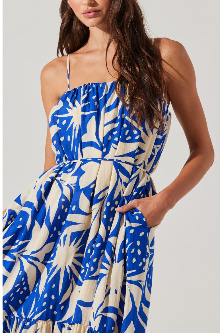 Sarina Floral High-Low Dress, Alternate, color, BLUE TROPICAL