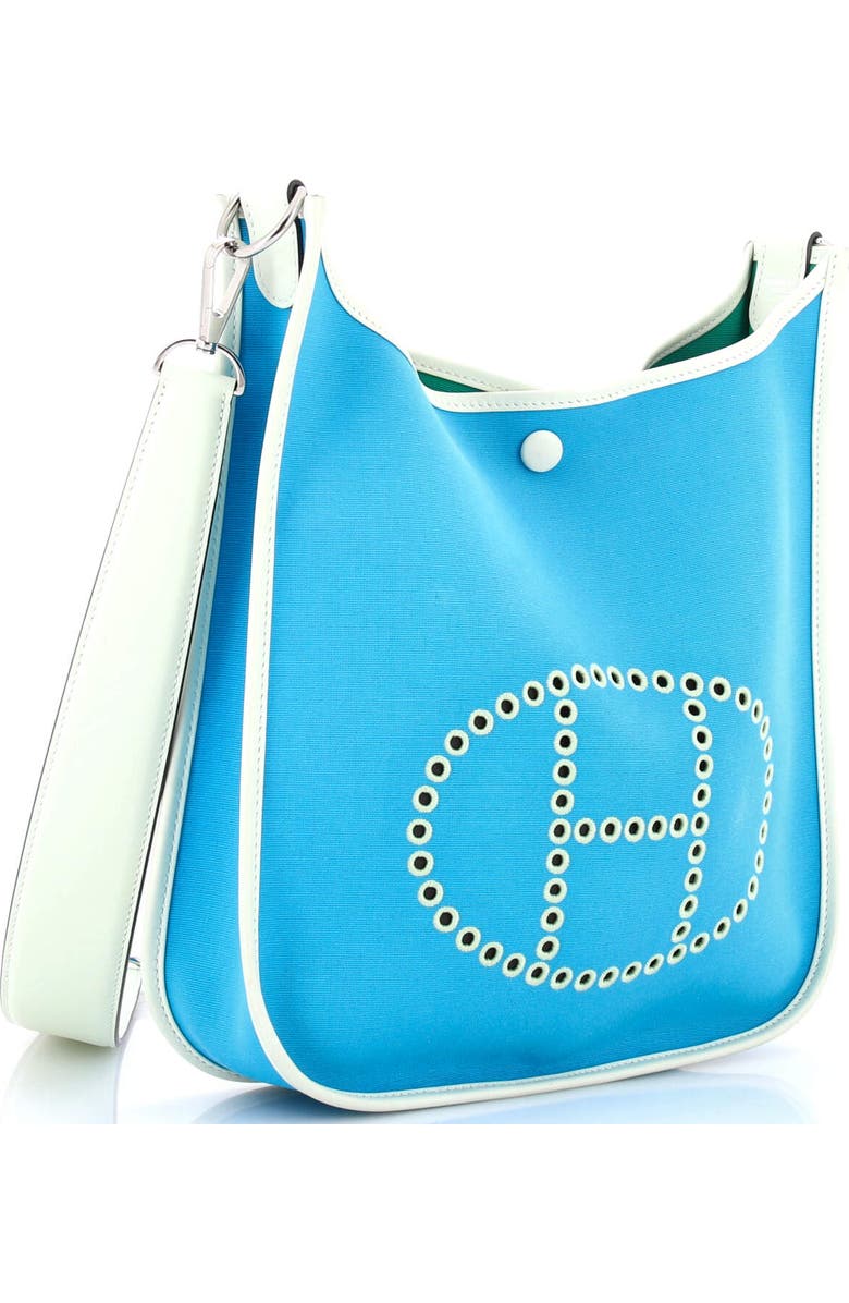 Pre-Owned Hermes Neo Evelyne Bag Toile and Leather PM, Alternate, color, Bleu Azteque