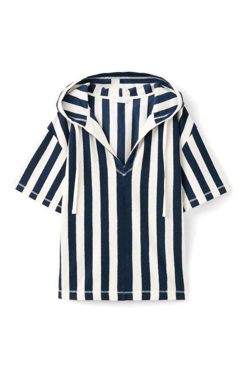 MANGO Hooded Cotton Blend Pajama Shirt, Alternate, color,