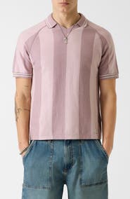 GUESS Stripe Polo Sweater