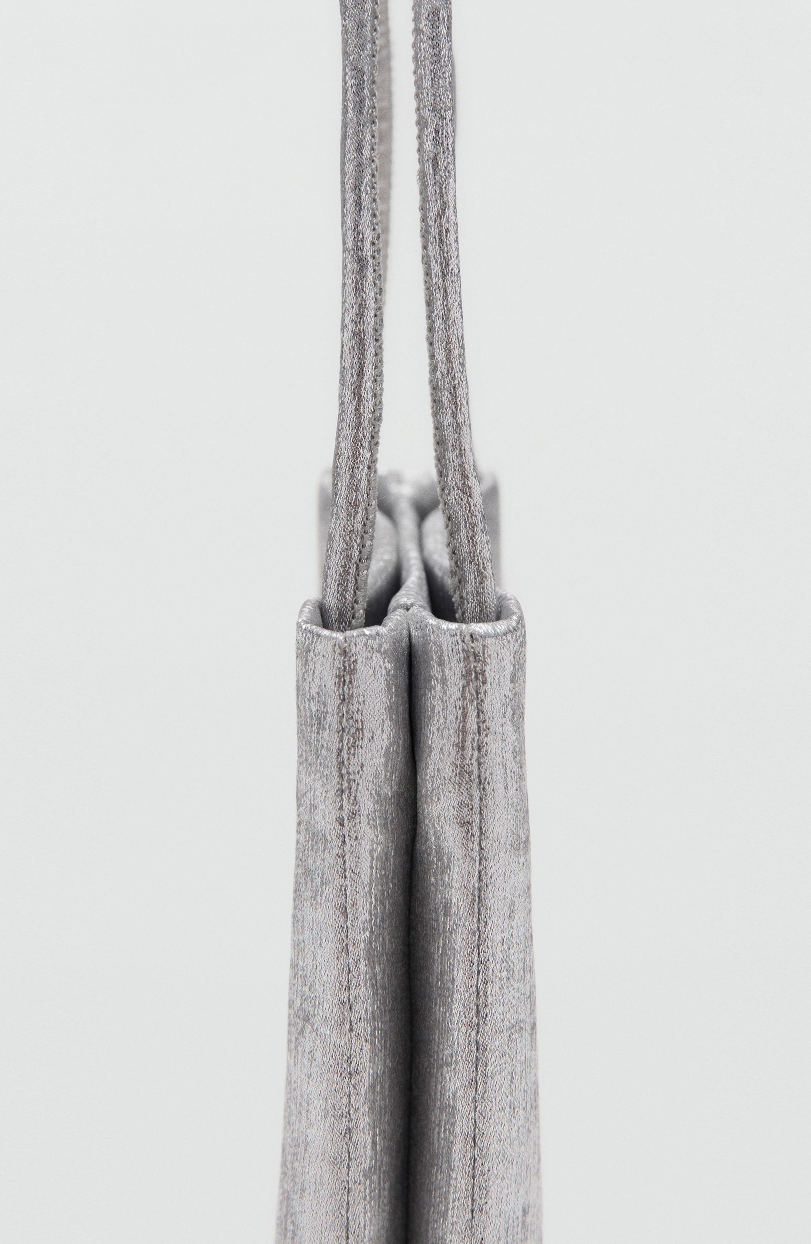 MANGO x Kaia Gerber Mini Shopper Bag, Alternate, color, Silver