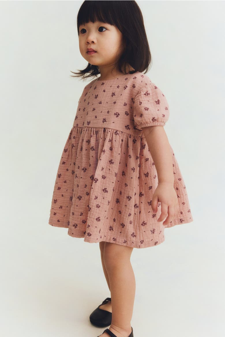 Cotton Muslin Dress, Alternate, color, Dusty pink/floral