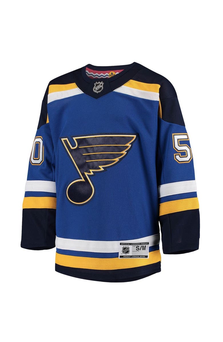 Outerstuff Youth Jordan Binnington Blue St. Louis Blues Home Premier Player Jersey, Alternate, color, 