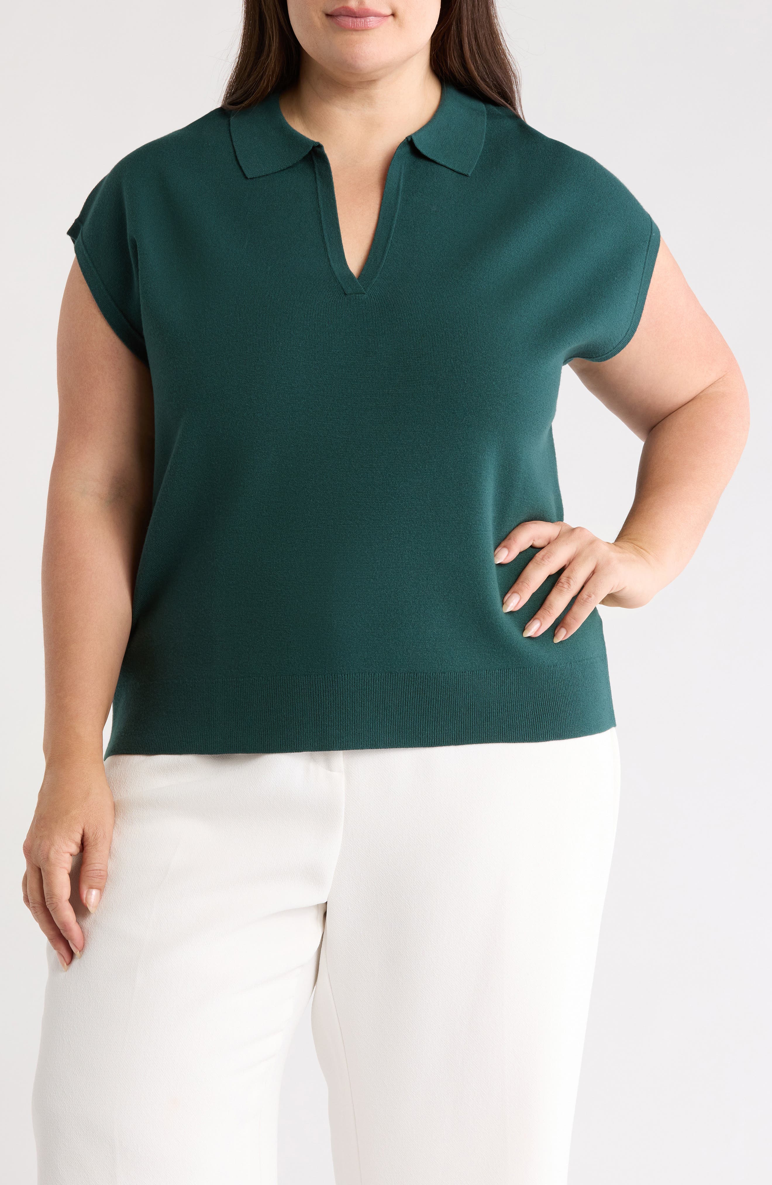 NORDSTROM RACK Sleeveless Popover Polo Sweater