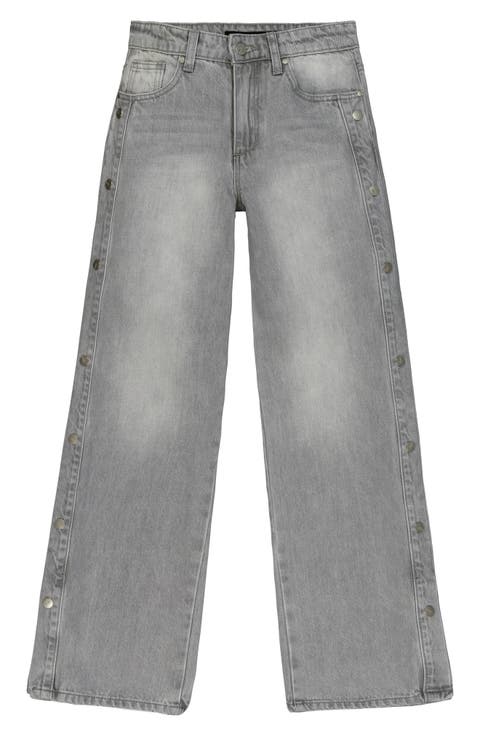 Kids' Mia Side Snap Wide Leg Jeans