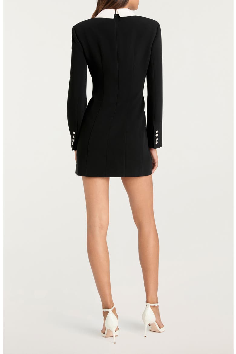 Sheryl Crystal Button Long Sleeve Coat Minidress, Alternate, color, BLACK/ IVORY
