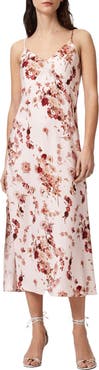 AllSaints Melody Floral Silk Blend Midi Slipdress