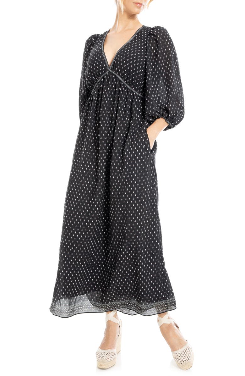 MAX STUDIO Empire Waist Balloon Sleeve Maxi Dress, Alternate, color, 