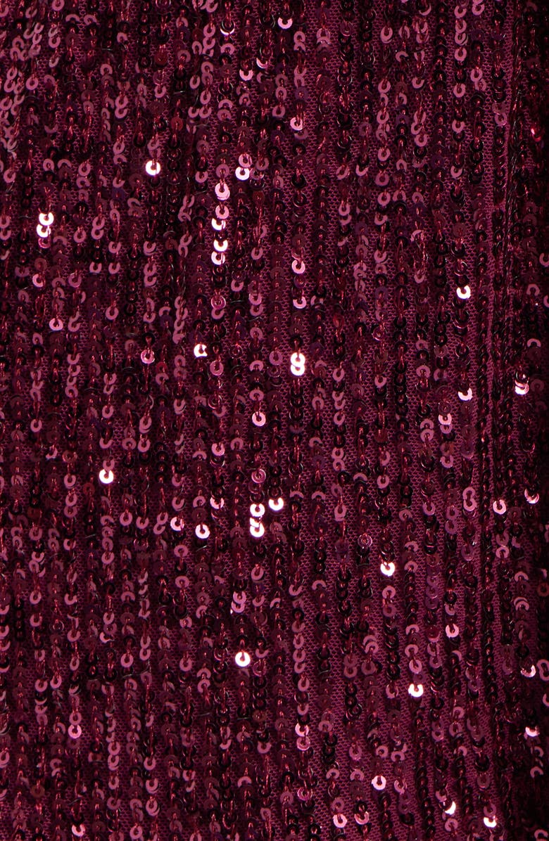 Eliza J Sequin Belted Dress, Alternate, color, Berry