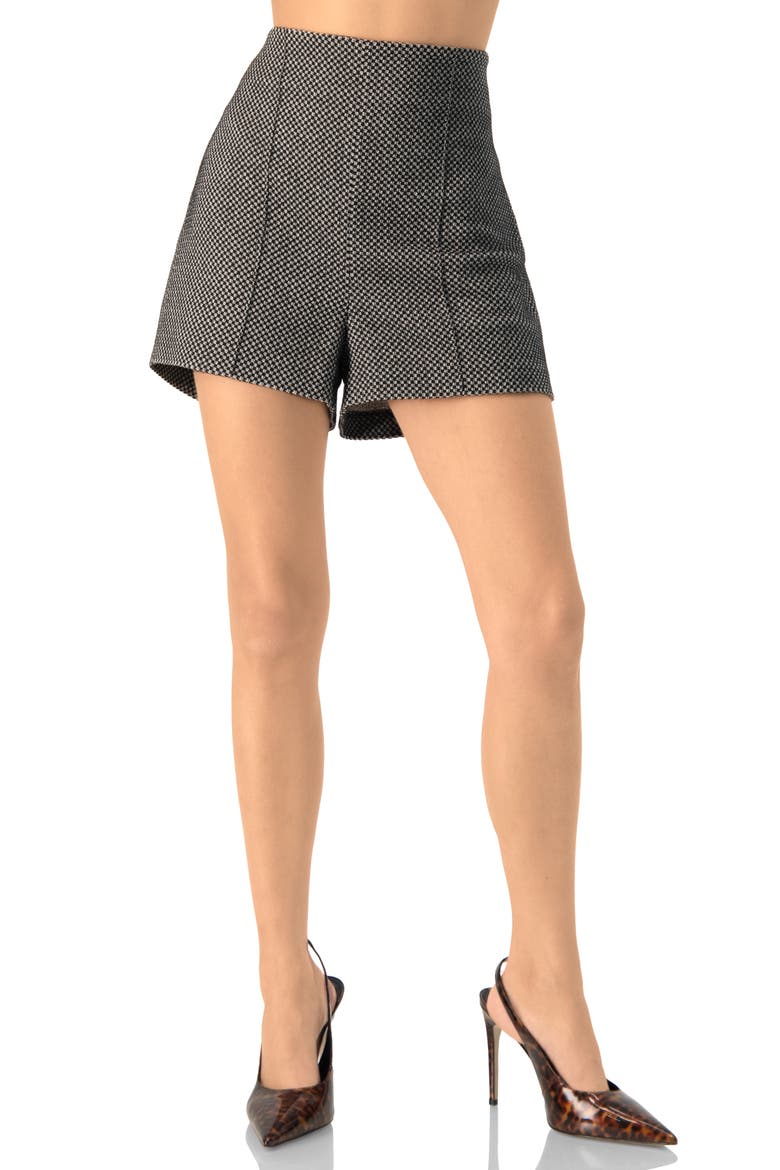 Tailored Checkered Shorts, Main, color, Black