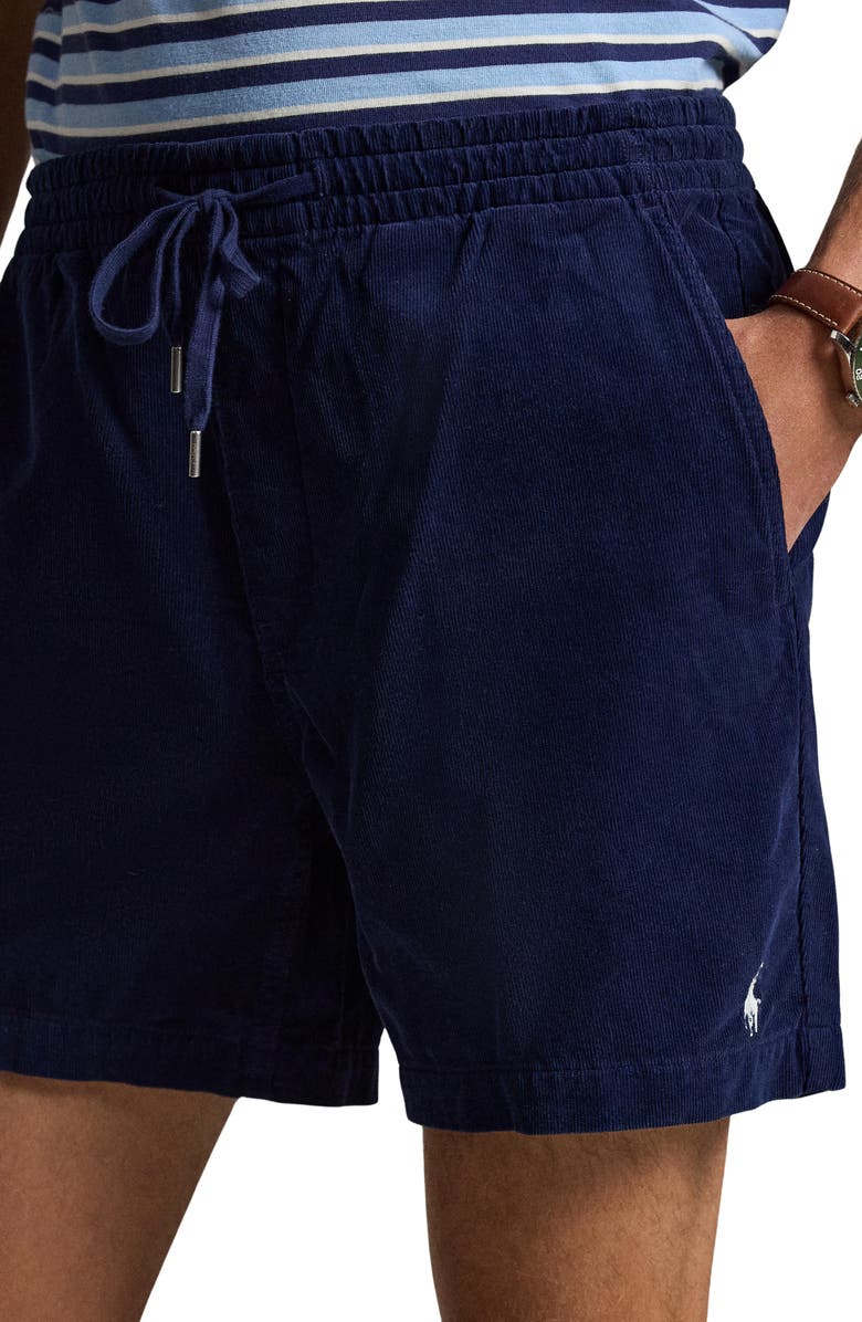 Polo Ralph Lauren Prepster 6-Inch Corduroy Drawstring Shorts, Alternate, color, Newport Navy