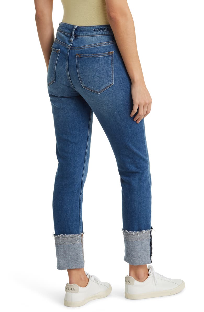 A V DENIM Marley Midrise Straight Leg Wide Cuff Jeans, Alternate, color,