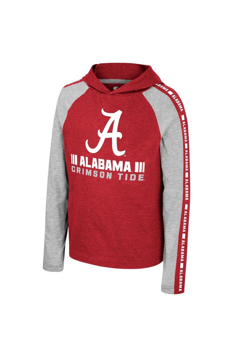 COLOSSEUM Youth Colosseum Crimson Alabama Crimson Tide Ned Raglan Long Sleeve Hooded T-Shirt, Alternate, color, Crimson