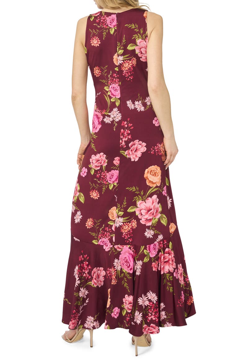 Elizabeth Floral Ruched Dress, Alternate, color, BEET RED