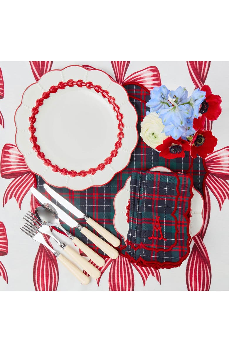 Mrs. Alice Red Laurel Dinner Plate, Alternate, color, Red