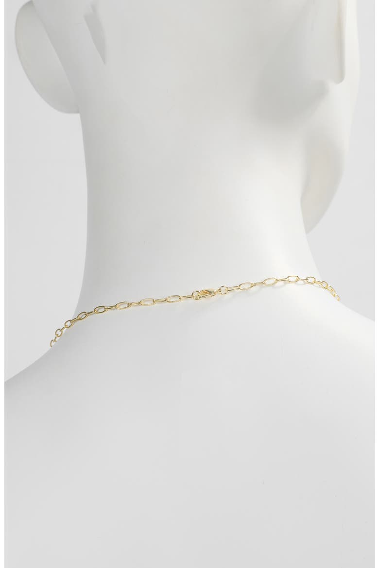 Cubic Zirconia 3-Charm Religious Necklace, Alternate, color, GOLD