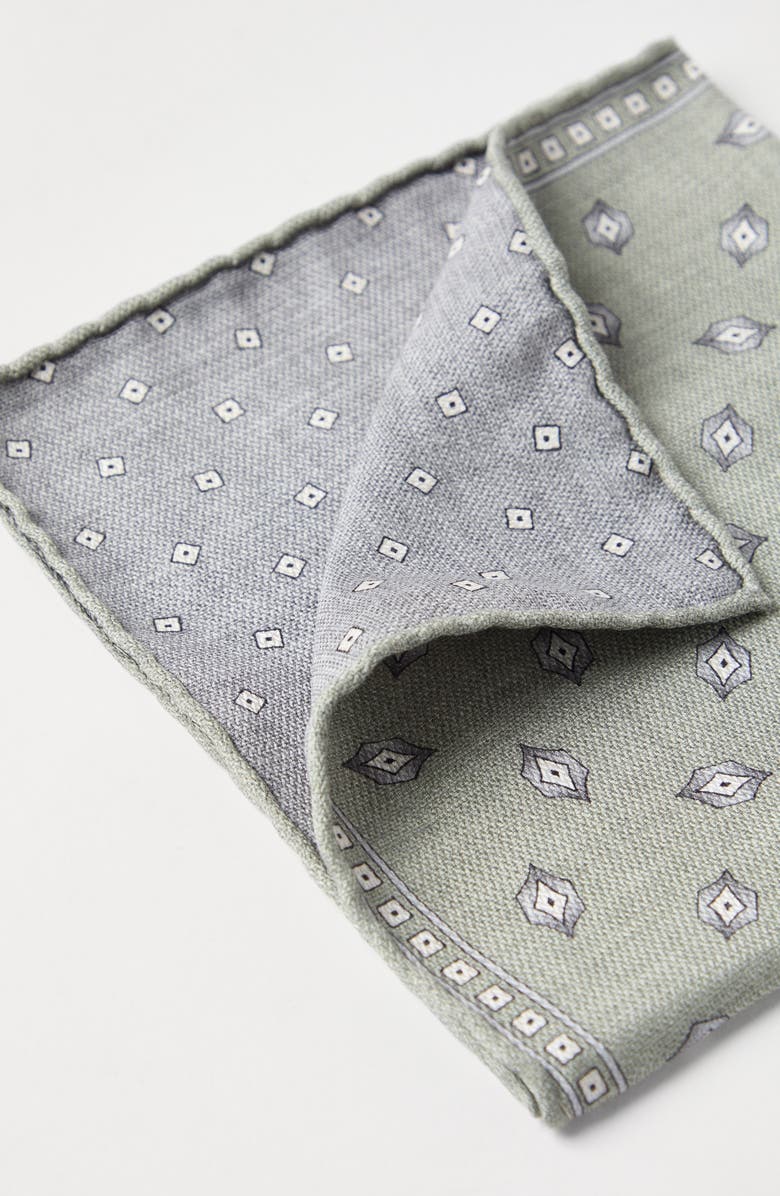 Brunello Cucinelli Pocket square with pattern, Alternate, color, Khaki