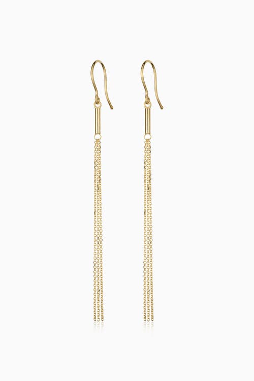 Oradina 14K Yellow Gold Vicenza Tassel Drop Earrings 