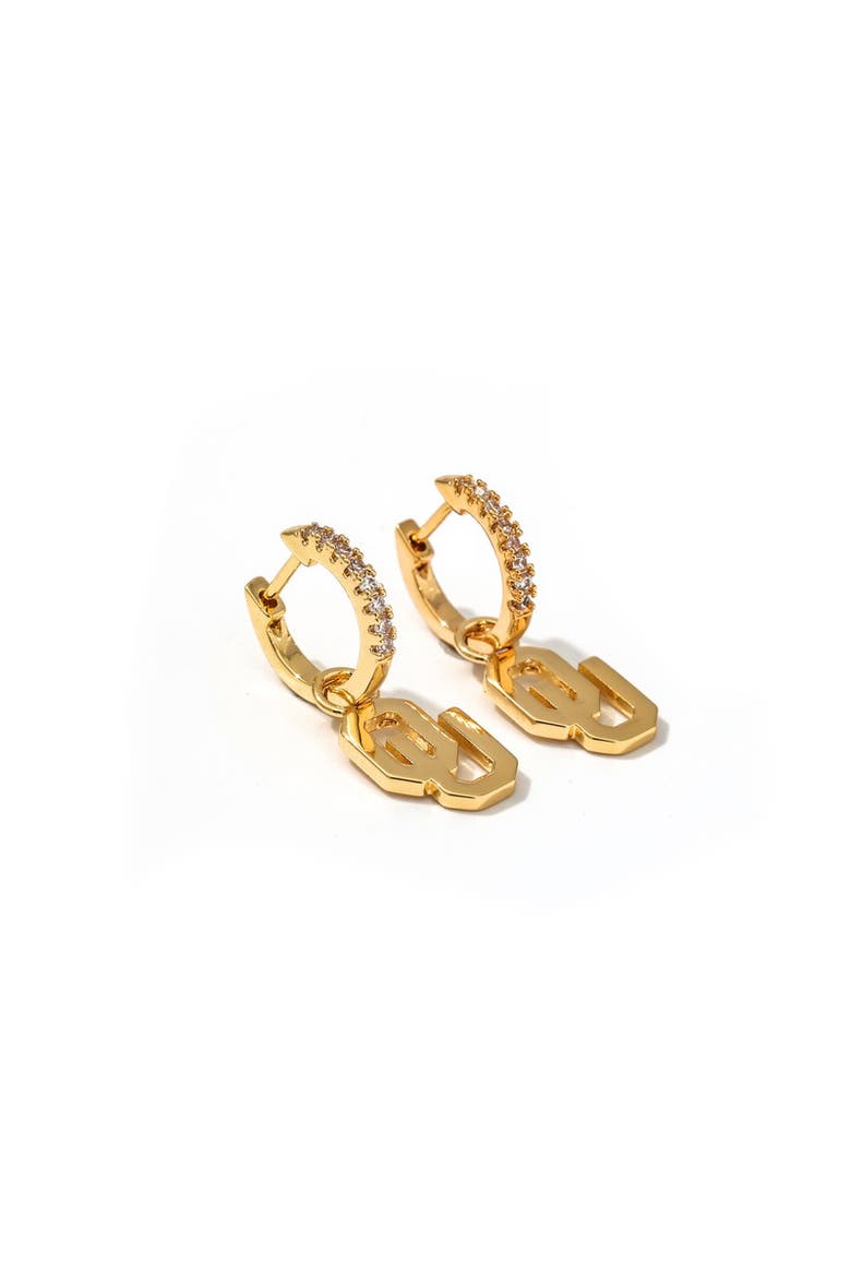 University Of Oklahoma Pennant Pair Earring Set, Alternate, color, Yellow Gold