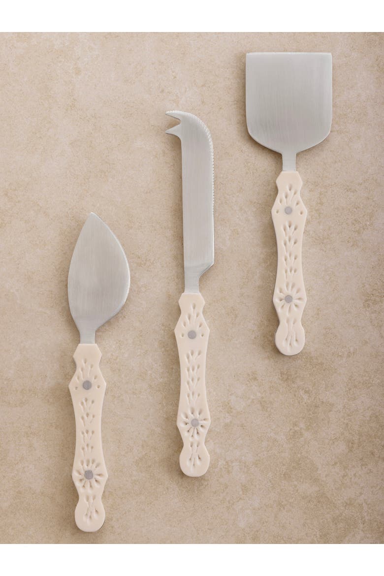 Derby Cheese Knives, Set of 3, Main, color, Ivory