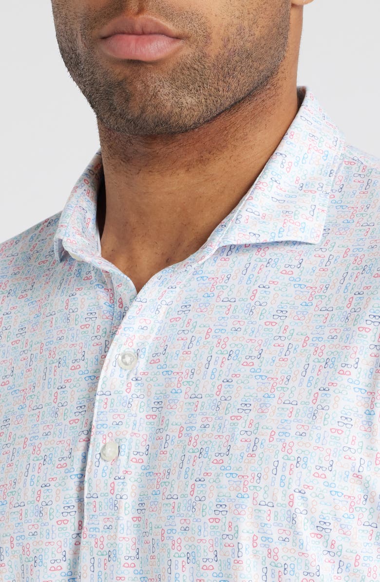 johnnie-O Specs Glasses Print PREP-FORMANCE Golf Polo, Alternate, color, White