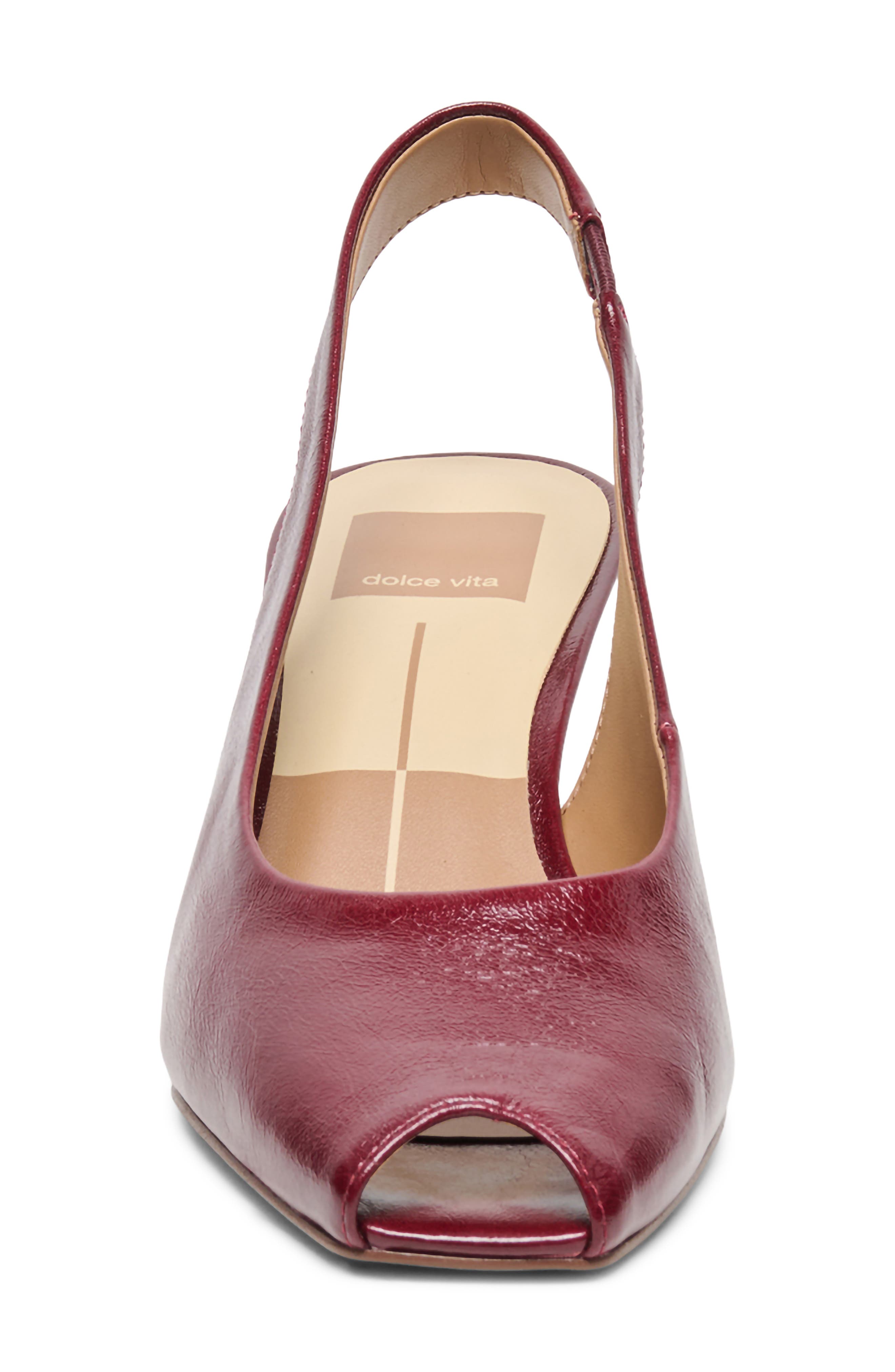 Anabel Peep Toe Slingback Pump, Alternate, color, OXBLOOD LEATHER