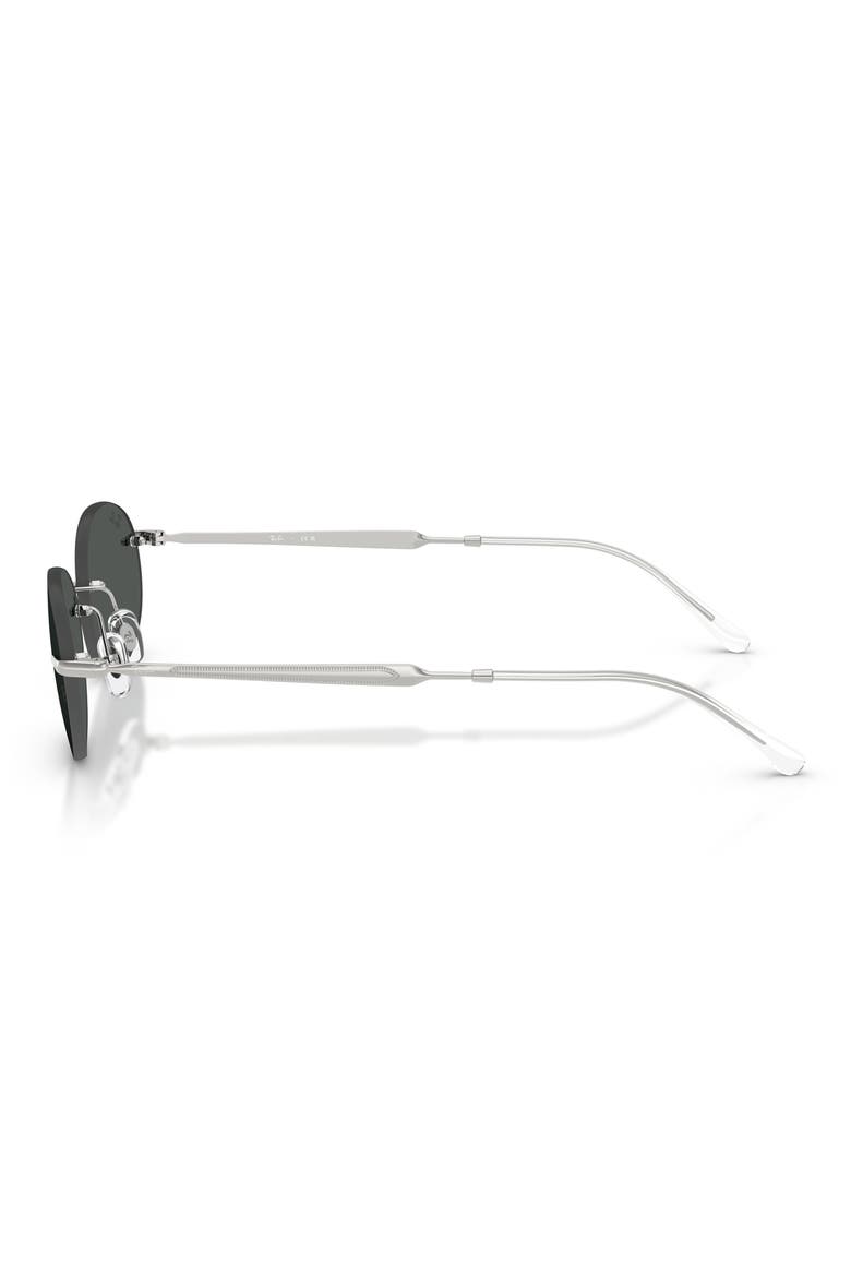 54mm Rimless Oval Sunglasses, Alternate, color, SILVER / DARK GREY