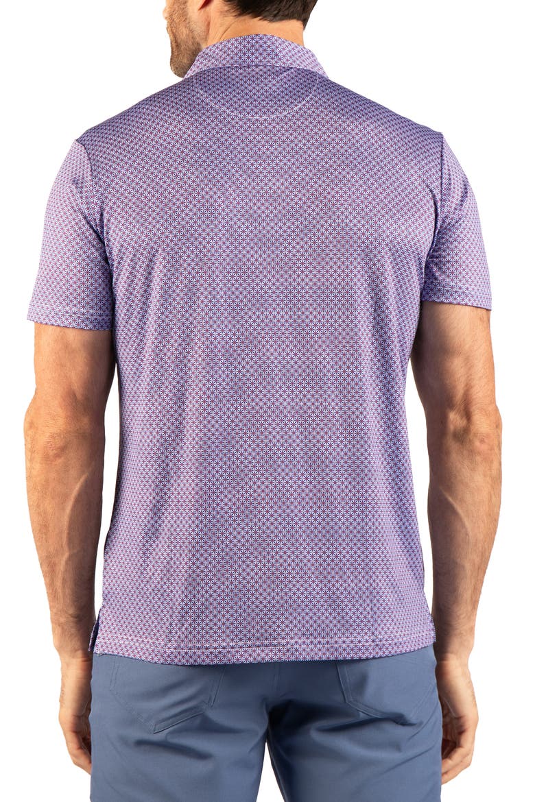 Geo Floral Performance Polo, Alternate, color, SAPPHIRE BLUE