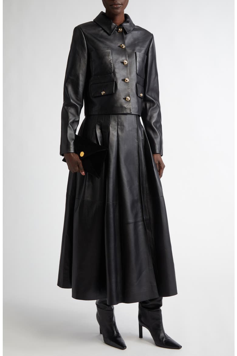 Astley Lambskin Leather Jacket, Alternate, color, 000001 BLACK