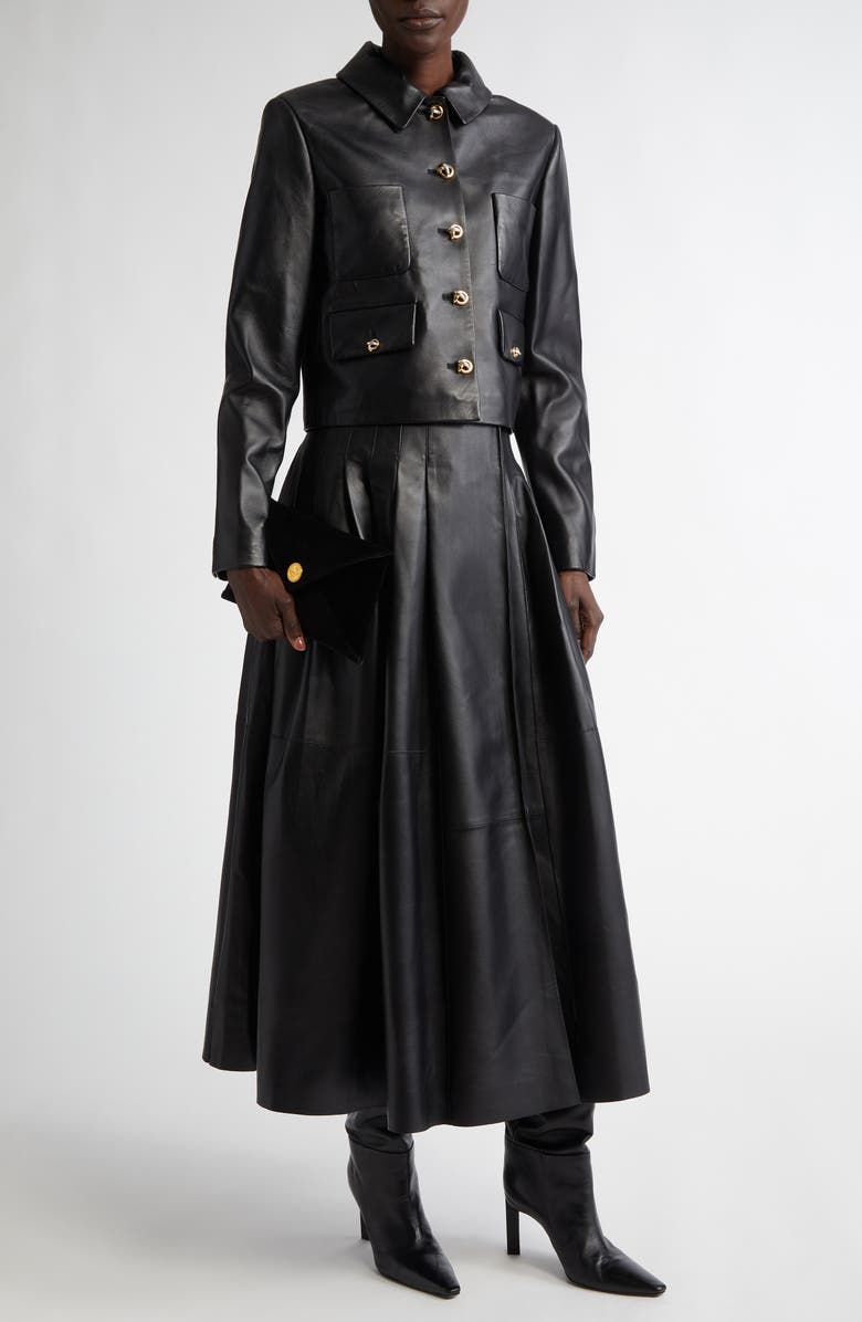 Altuzarra Astley Lambskin Leather Jacket, Alternate, color, 