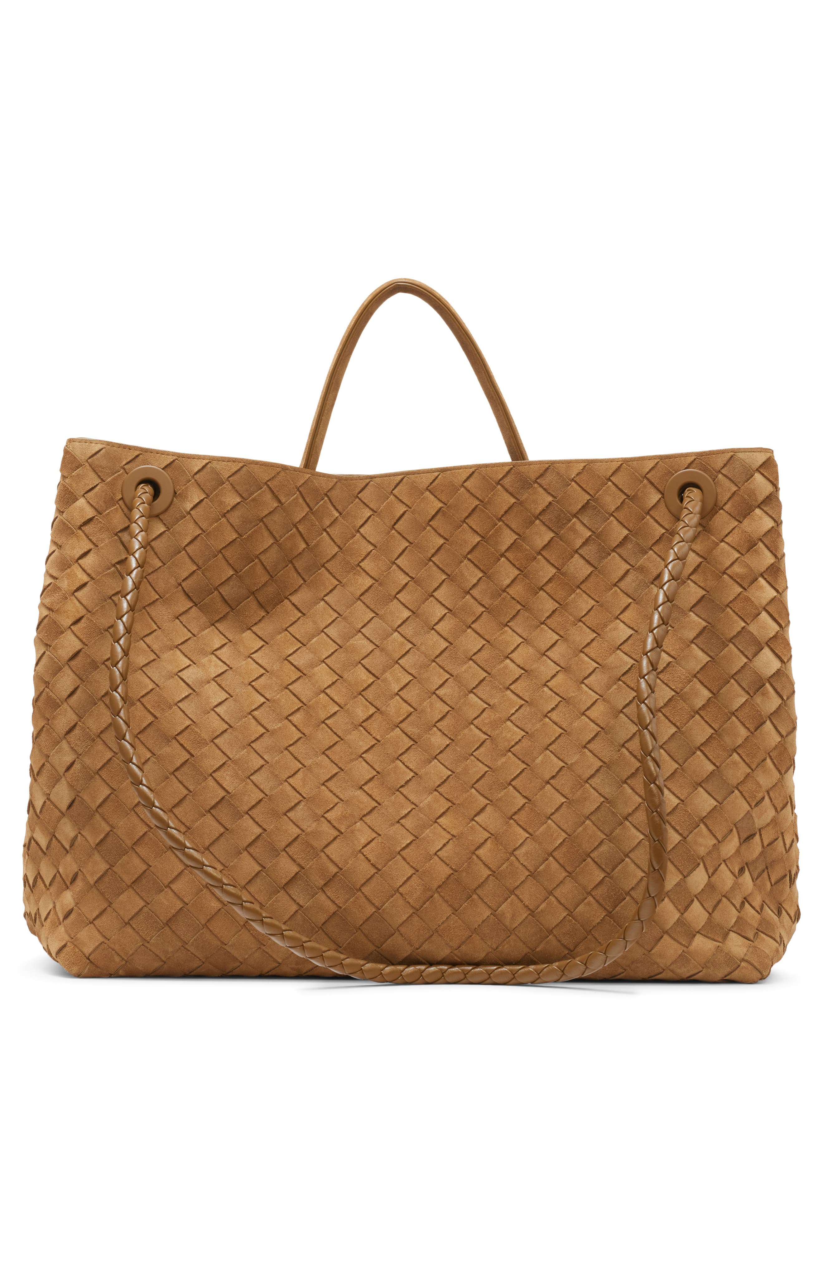Bottega Veneta Large Andiamo Intrecciato Suede Tote, Alternate, color, 