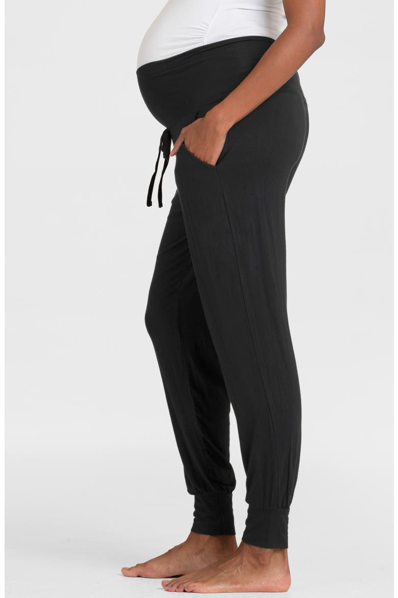 Maternity Joggers, Alternate, color, GREY/ BLACK