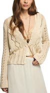 Lucky Brand Pointelle Crop Cardigan