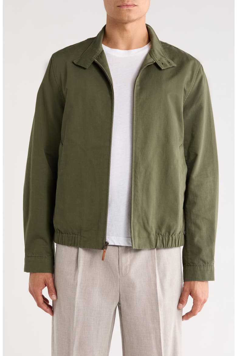 Cotton & Linen Bomber Jacket, Main, color, COULTER GREEN