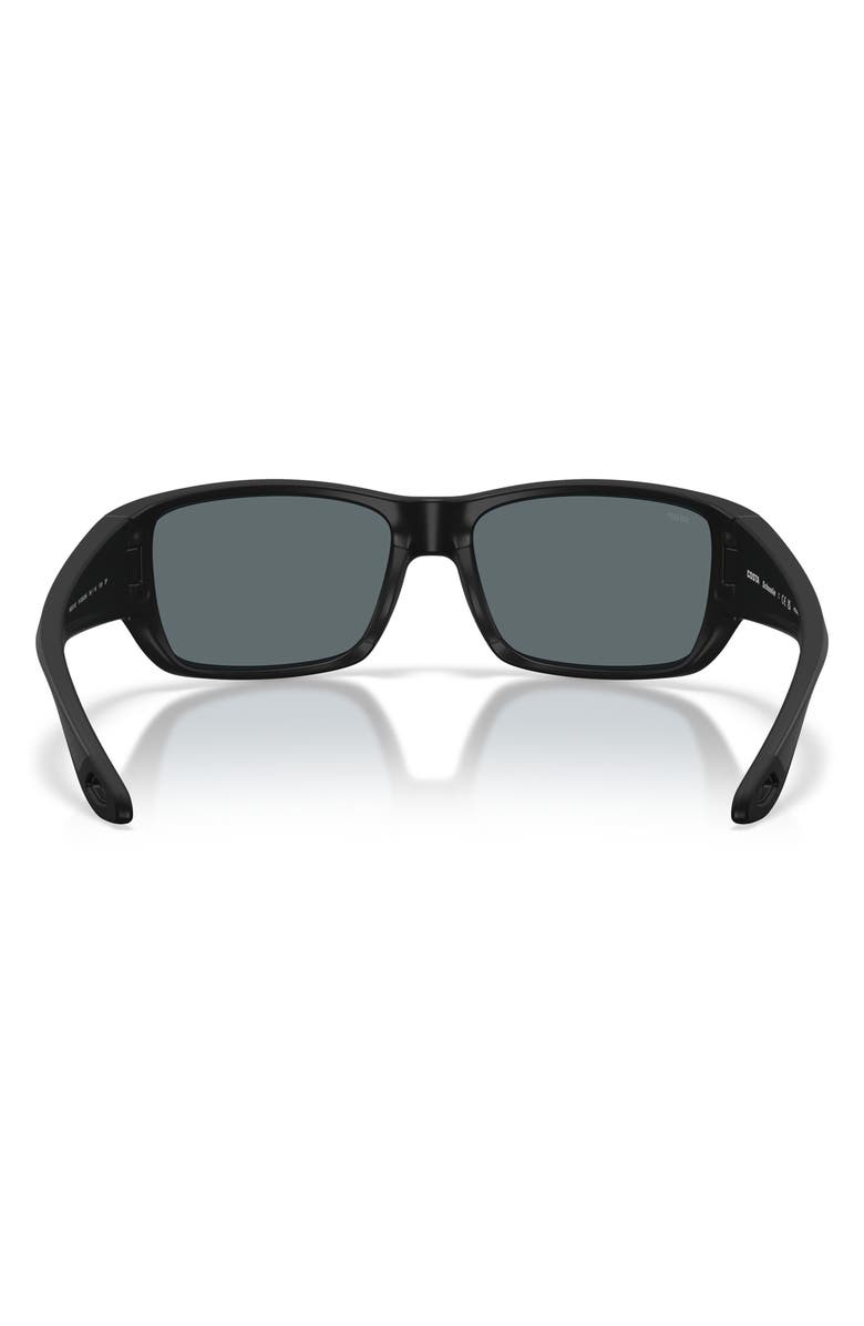 Costa Del Mar Schoolie 56mm Polarized Mirrored Rectangular Sunglasses, Alternate, color, Matte Black / Blue Mirror