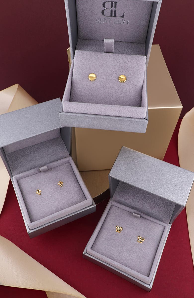 Bony Levy 14K Gold Textured Cross Stud Earrings, Alternate, color,