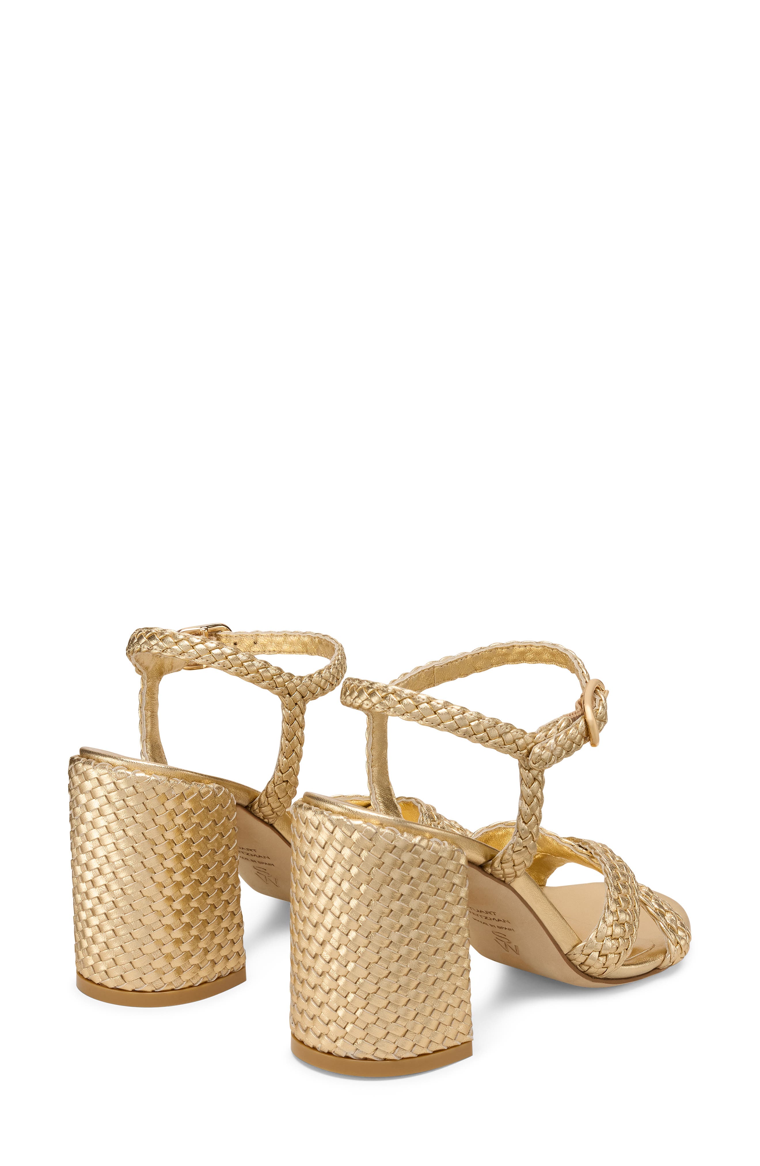 Alyssa Ankle Strap Woven Sandal, Alternate, color, GOLDEN