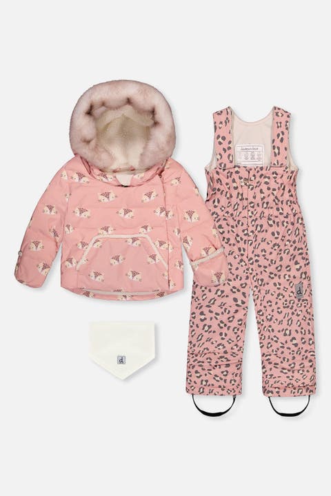 Leopard Two Piece Coat Pants & Neckwarmer Snowsuit