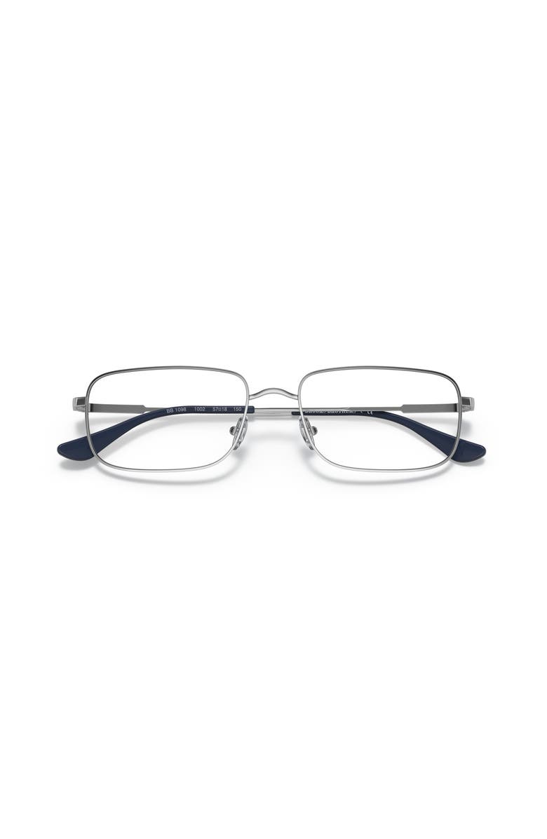 Brooks Brothers 55mm Rectangle optical glasses, Alternate, color, Silver