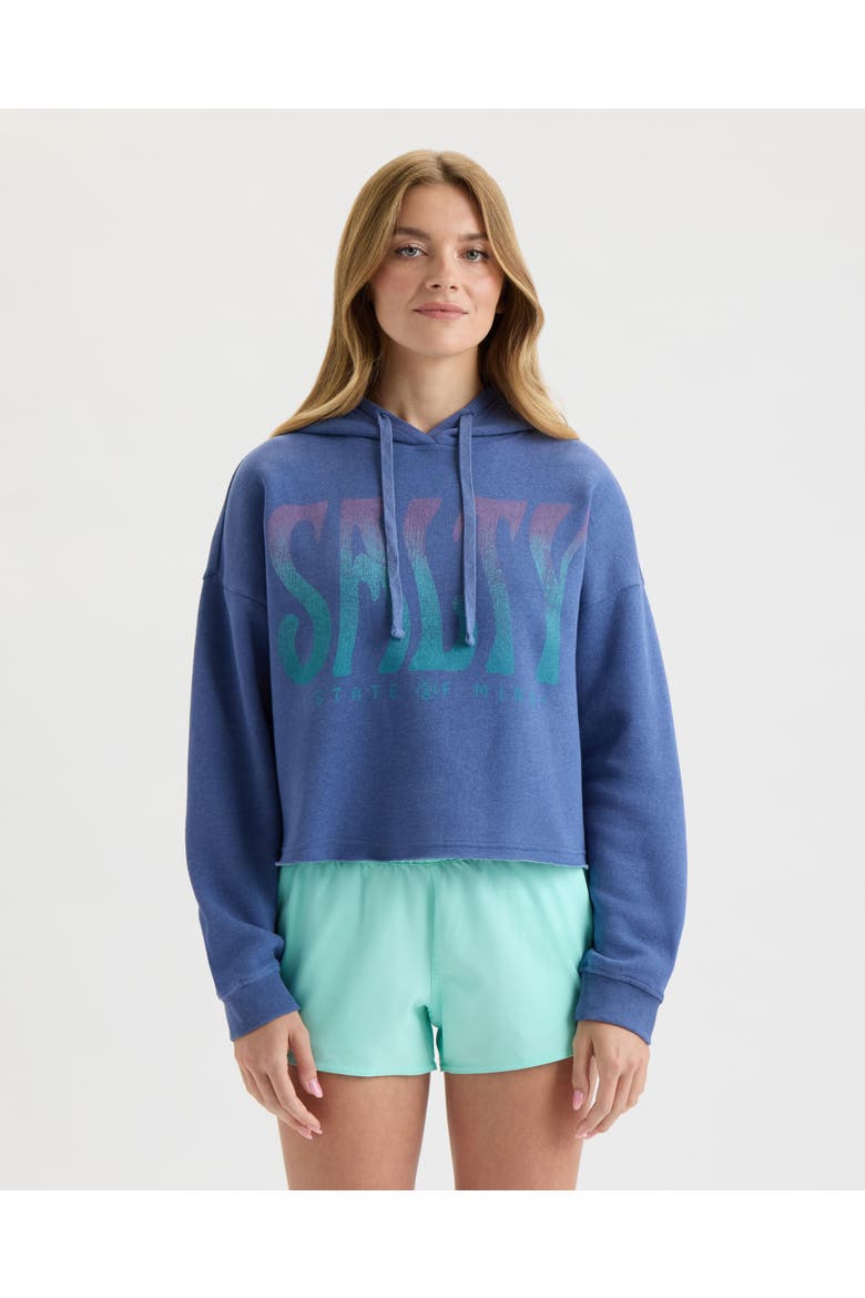 Dazed Cropped Hoodie, Main, color, INDIGO