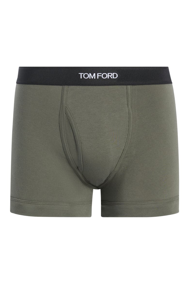 Cotton Stretch Jersey Boxer Briefs, Alternate, color, MILITARY GREEN