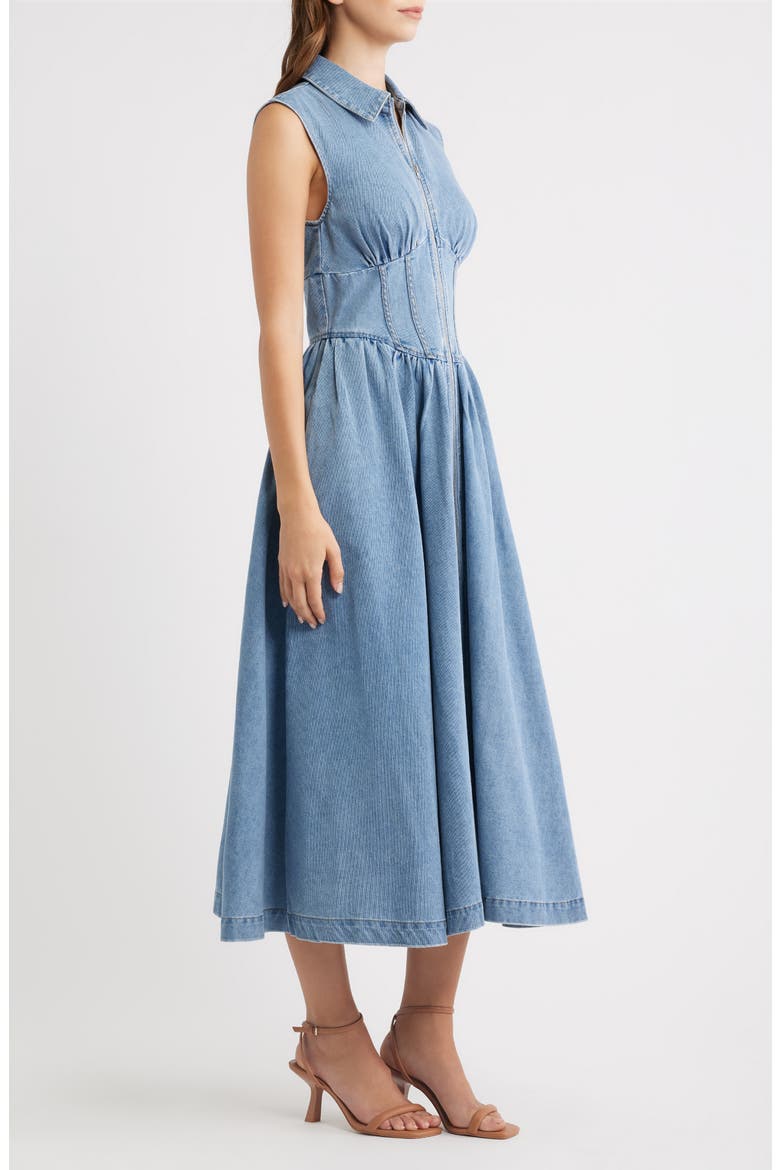 Denim MIdi Dress, Alternate, color, DENIM