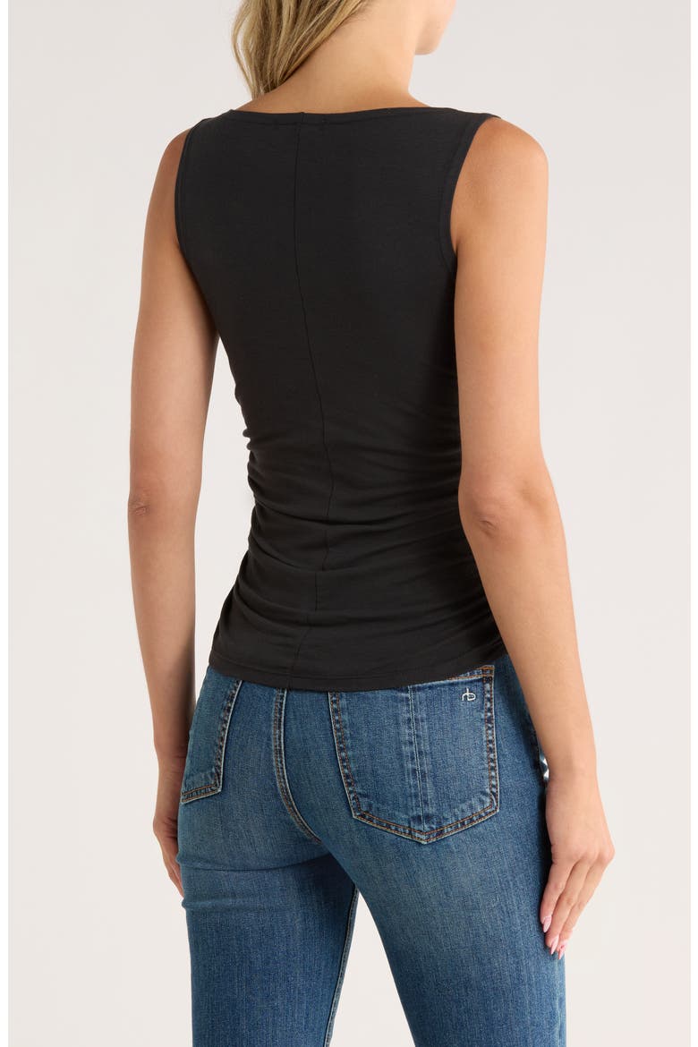 Lucy Ruched Sleeveless Top, Alternate, color, BLACK