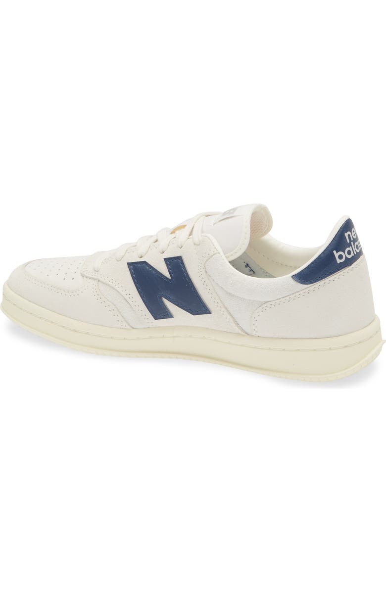 New Balance T500 Tennis Sneaker, Alternate, color, Sea Salt/ Nb Navy