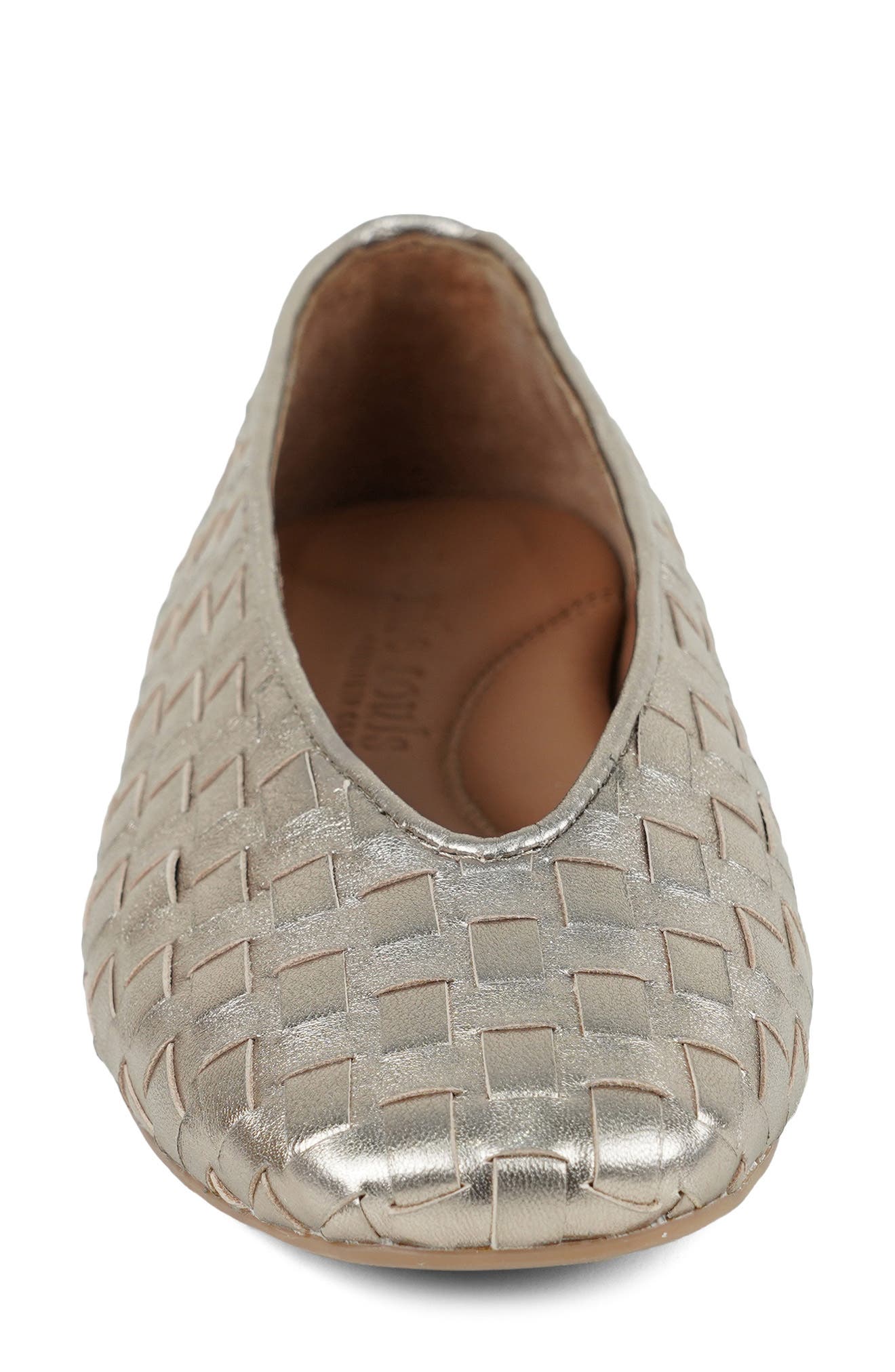 Gentle Souls Willow Woven Flat, Alternate, color, Gravel Leather