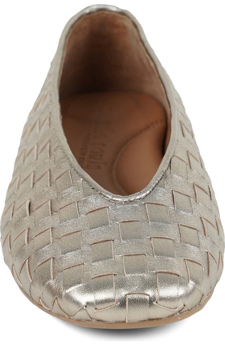 Gentle Souls Willow Woven Flat, Alternate, color, Gravel Leather