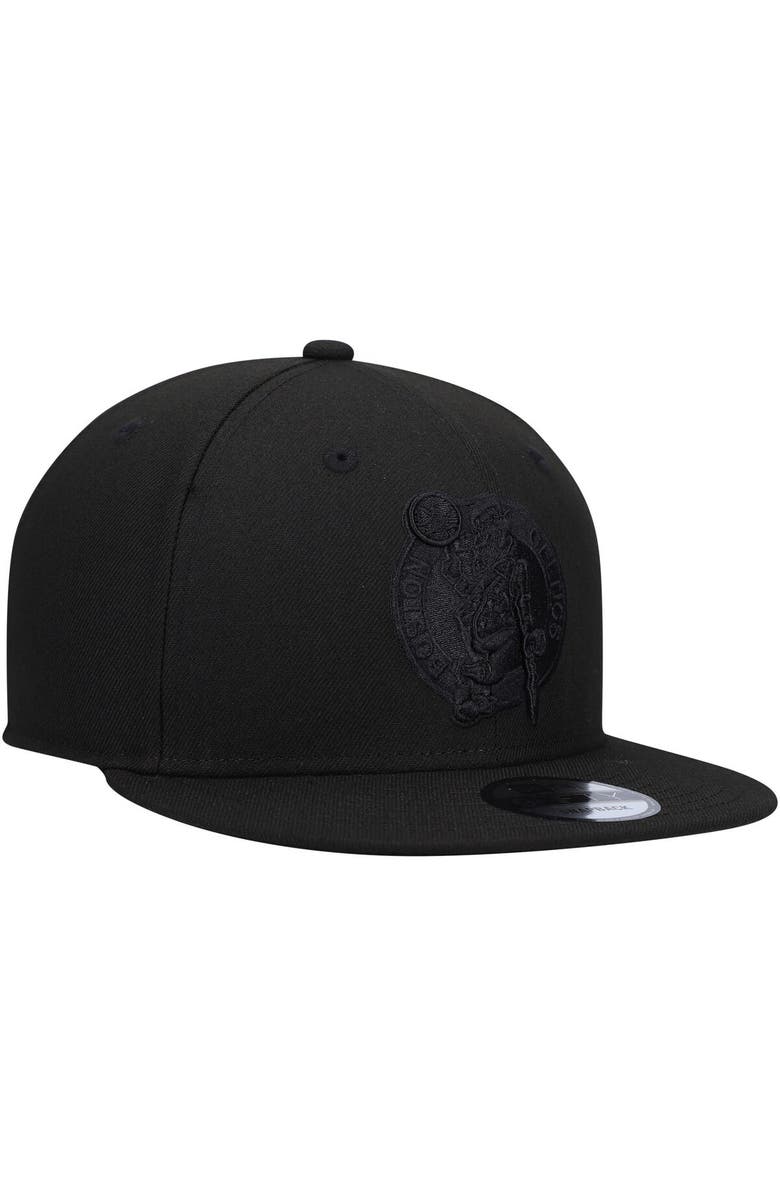 New Era Men's New Era Boston Celtics Black On Black 9FIFTY Snapback Hat, Alternate, color, 