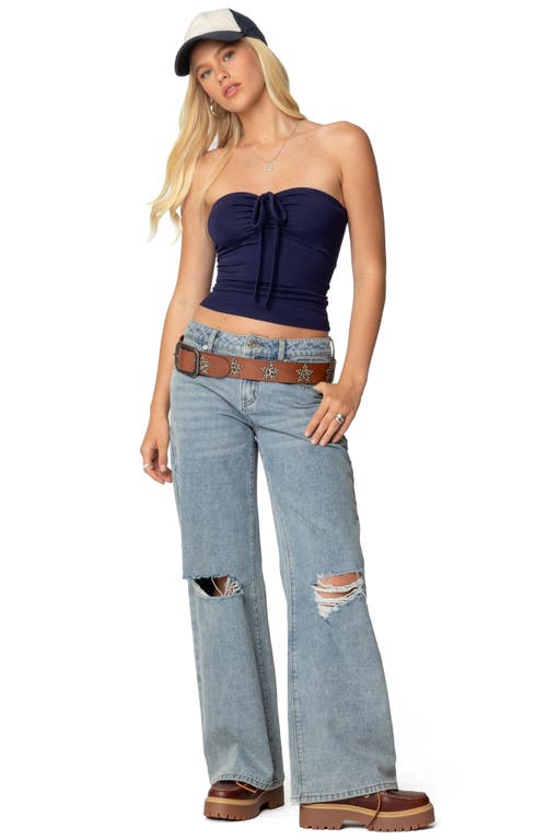 Edikted Annelise Strapless Tube Top In Navy